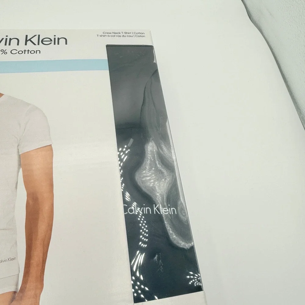 Calvin Klein Crew Neck Tshirt Pack Mens Medium Black 3 Classic Fit Cotton NWOT